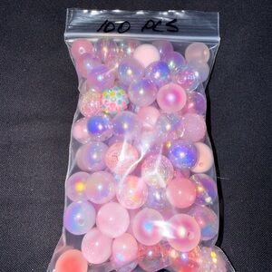 Bag of Iridescent Pink Beads - 100pcs
